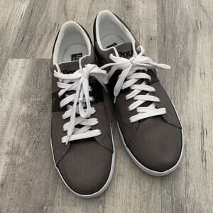 POLO Ralph Lauren Sneakers Mens 15 D Burwood Gray Canvas Low Top Lace Ups